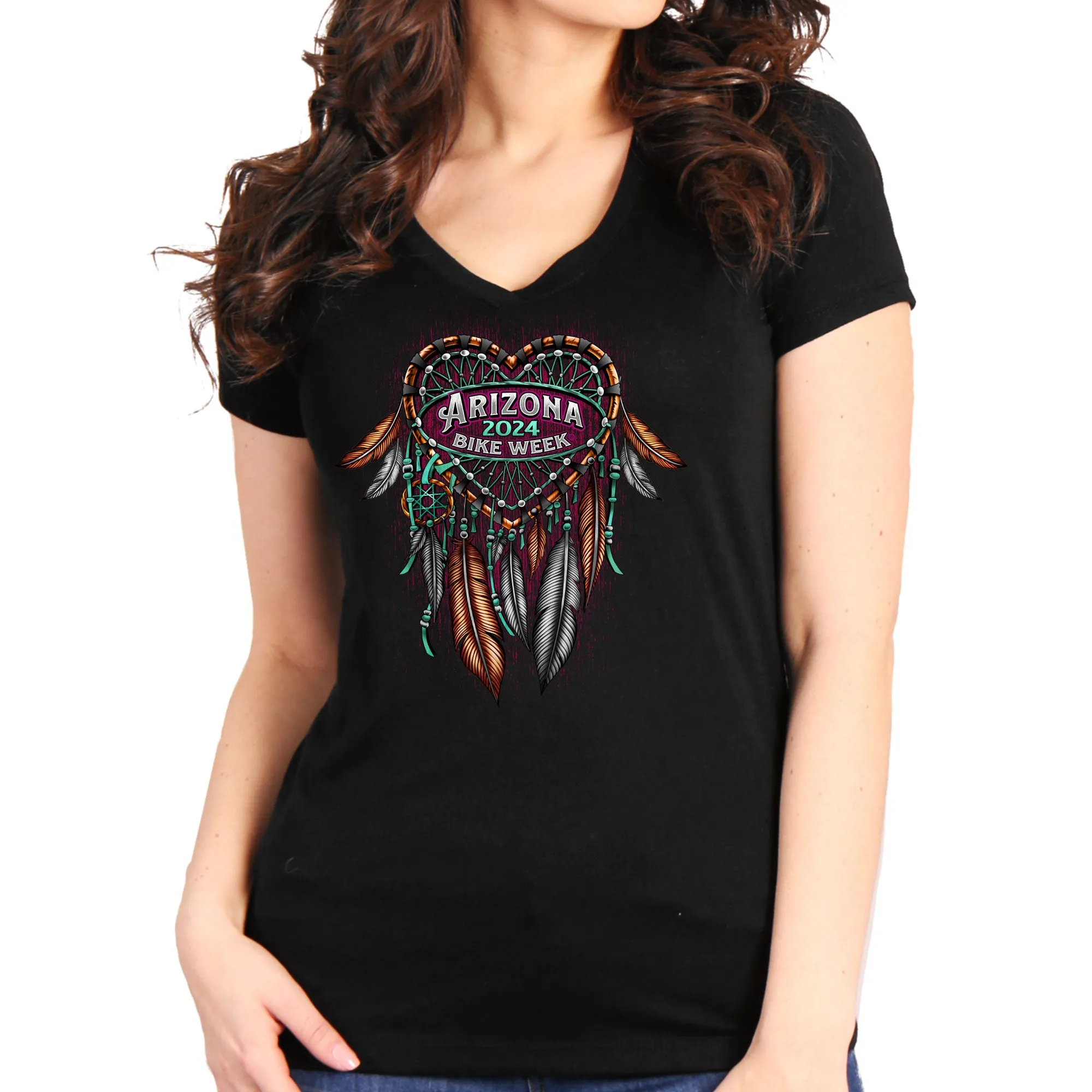 2024 Arizona Bike Week Dreamcatcher Wings Ladies T-Shirt AZL1462