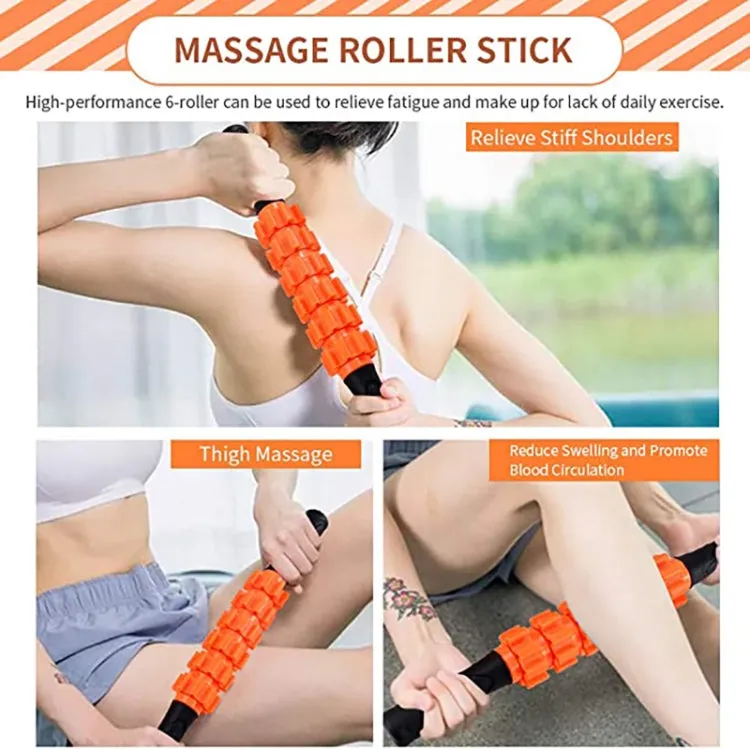 45cm 4pcs/set EVA Hollow Foam Roller Muscle Relaxation Roller Yoga Column Set Fitness Equipment(Orange)