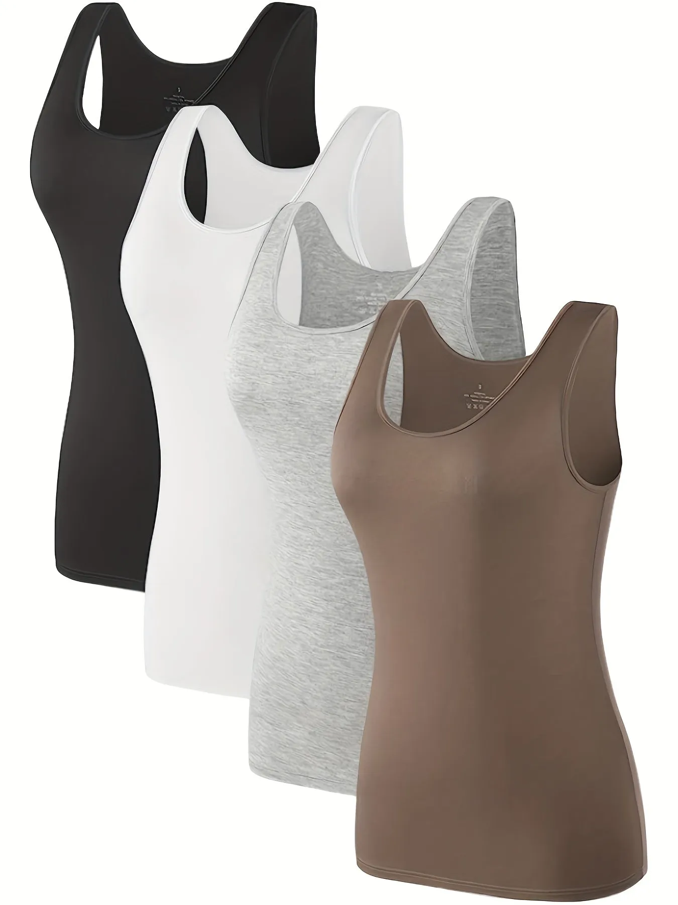 4Pack Womens Workout Tank Tops Versatile Casual Sleeveless Crew Neck