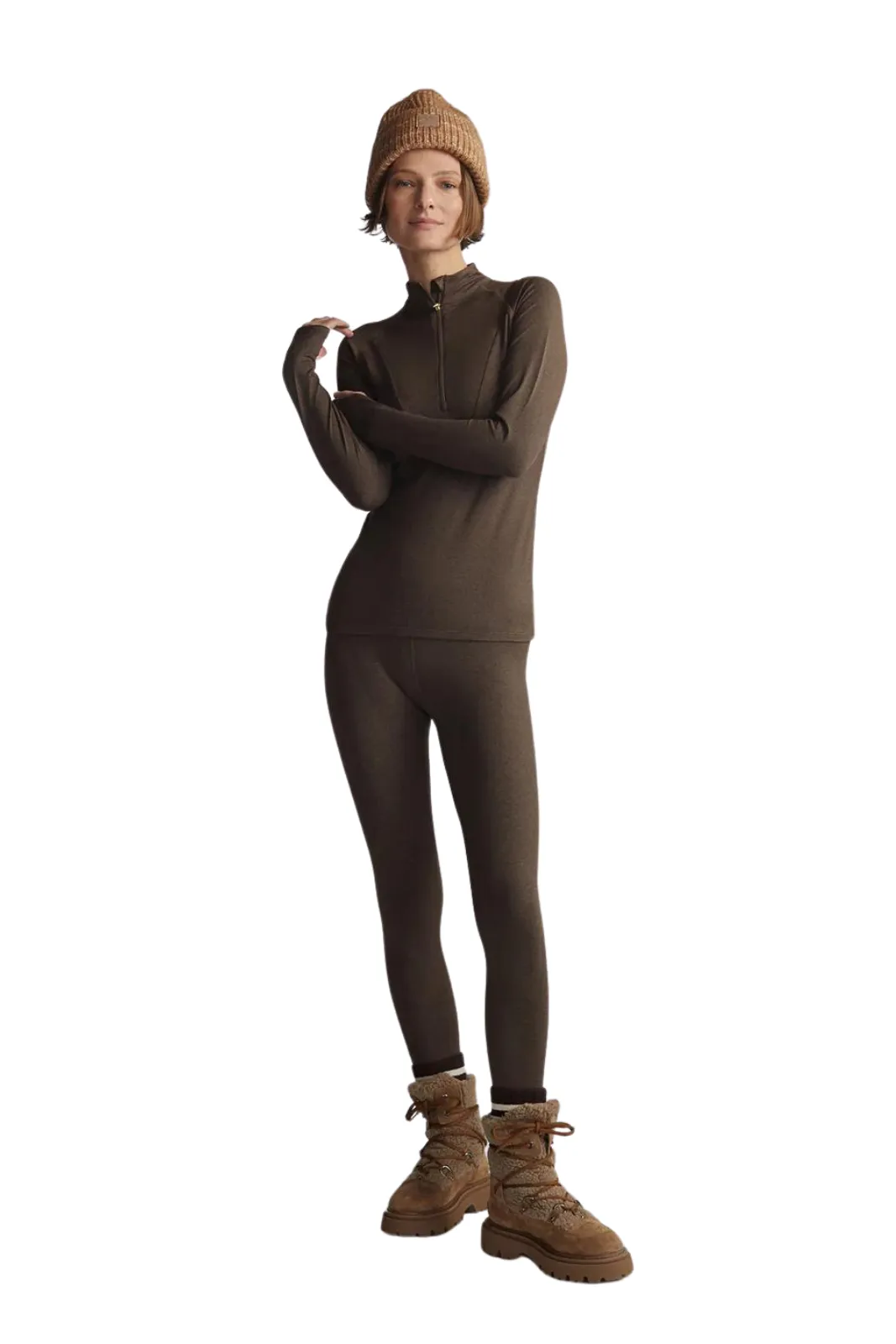 Always Warm Base Layer Legging, Deep Chocolate Marl