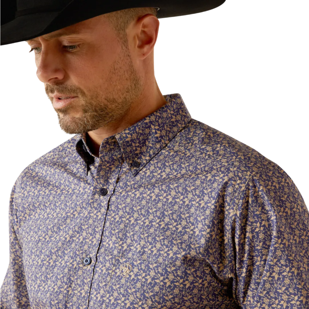 Ariat Men's Reyes Royal Floral Print Blue Shirt