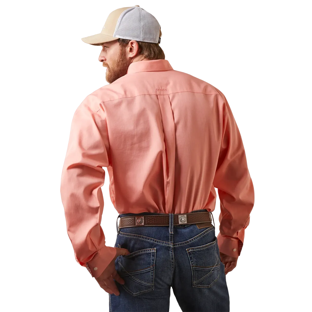 Ariat Men's Solid Brushed Peach Wrinkle Free Long Sleeve Western Shirt