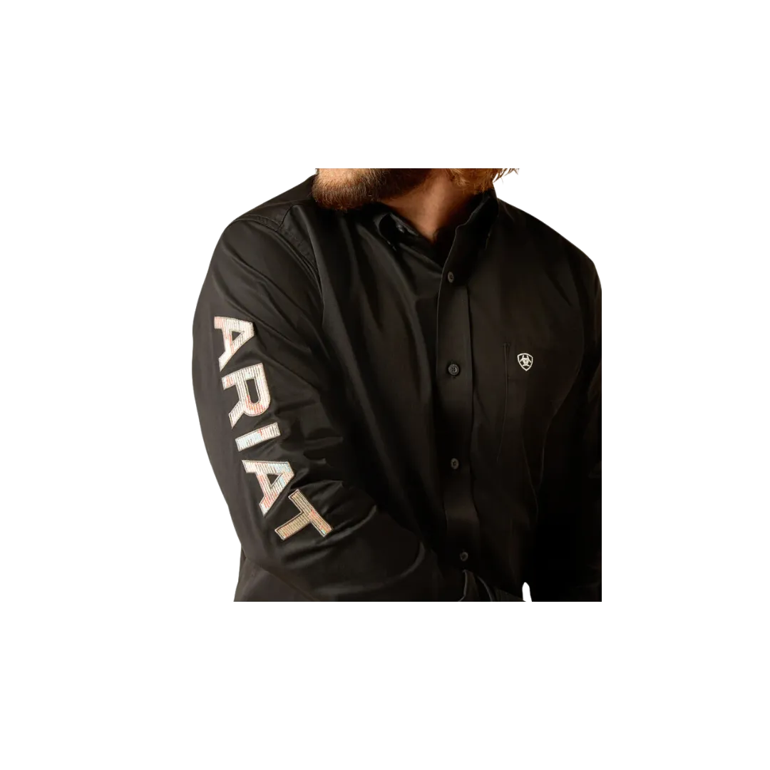 Ariat Men's Team Logo Twill Fitted Black Shirt