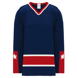 Athletic Knit (AK) H550BKY-CLM690BK Pro Series - Youth Knitted Columbus Blue Jackets Navy Hockey Jersey