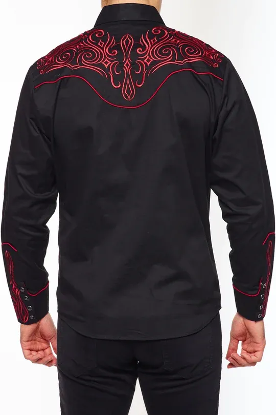 Avalon Men's Black and Red Shirt