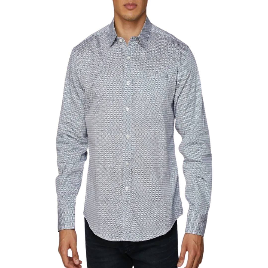 Avalon Men's Print Satin Button Down Shirt