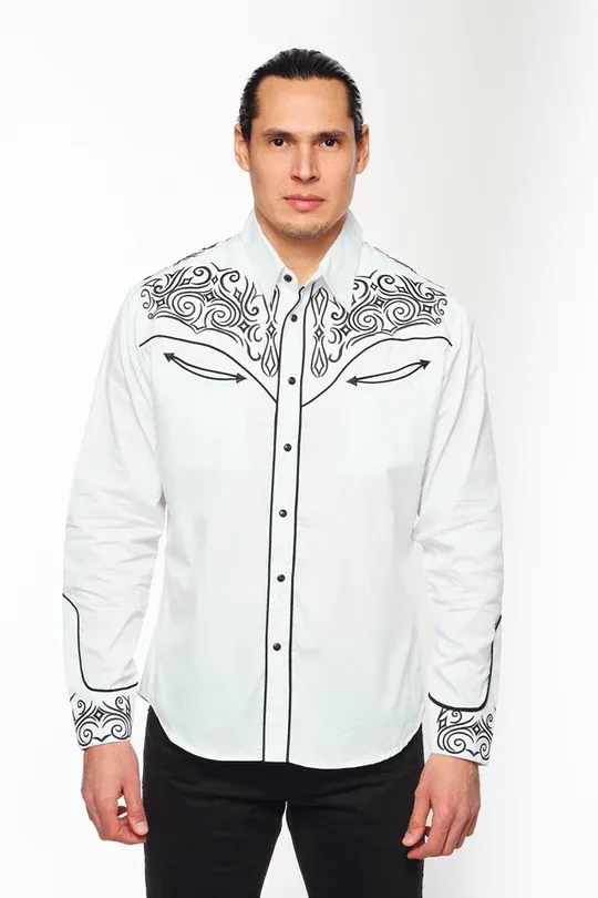 Avalon Men's White and Black Shirt