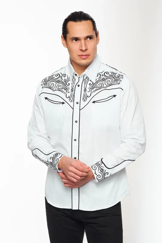 Avalon Men's White and Black Shirt