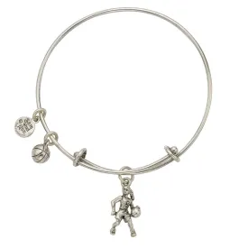 Basketball Player Charm Bangle Bracelet