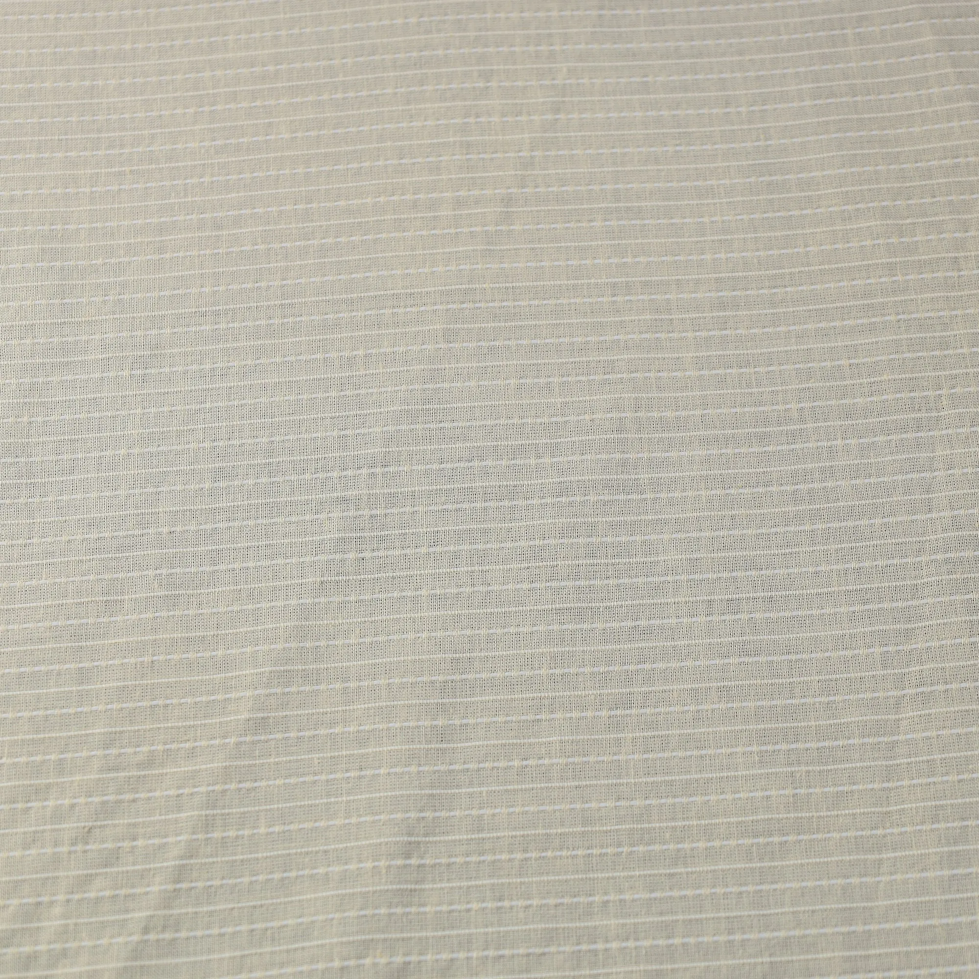 Beige - Prewashed Running Stitch Cotton Fabric 02