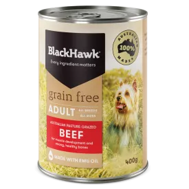 Black Hawk Grain Free Adult Beef Wet Dog Food 400g x 12