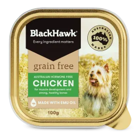 Black Hawk Grain Free Adult Chicken Wet Dog Food 100g x 9