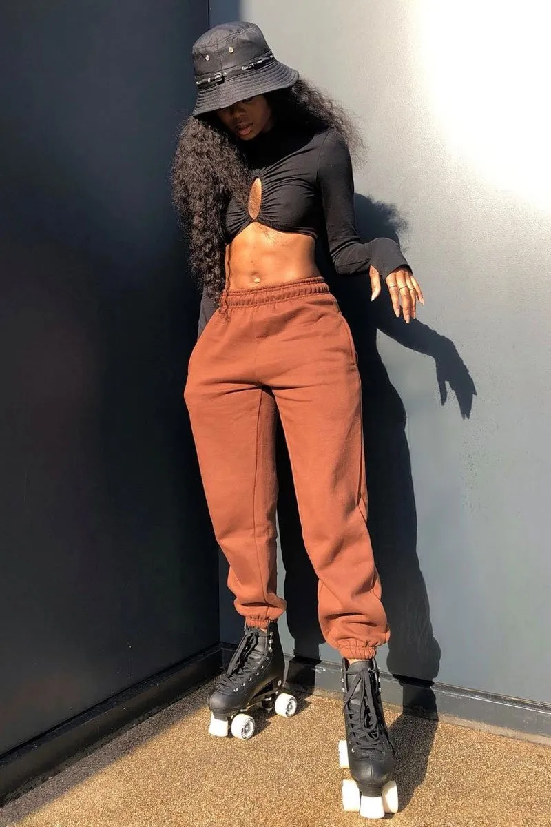 Chocolate Oversized Joggers - Erica