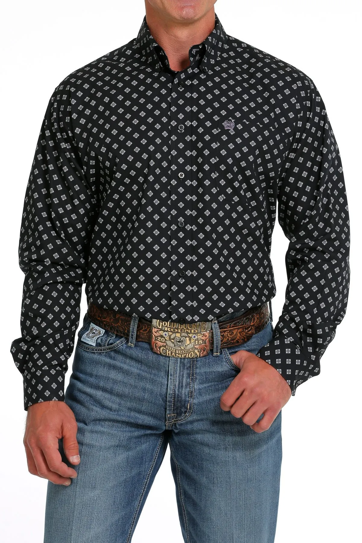 Cinch Men's Diamond Print Button-down Western Shirt