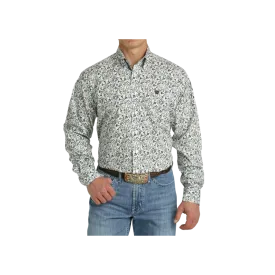 Cinch Men's Paisley Button Down Western White Shirt