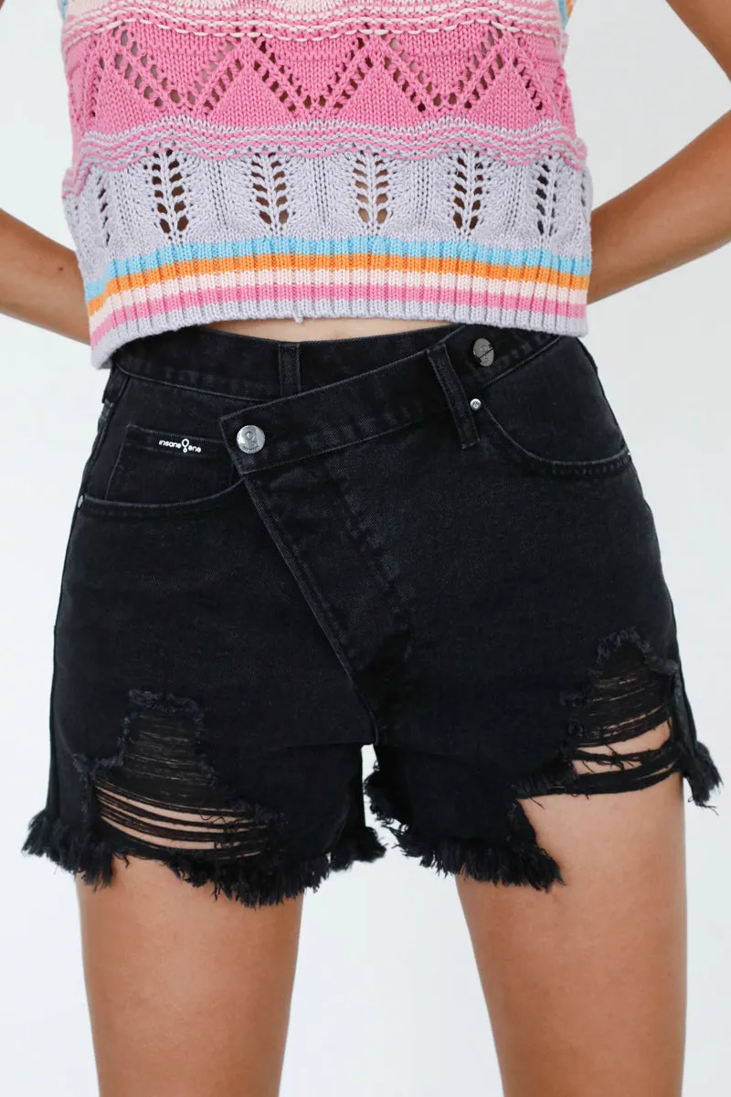 Criss Cross Shorts Black