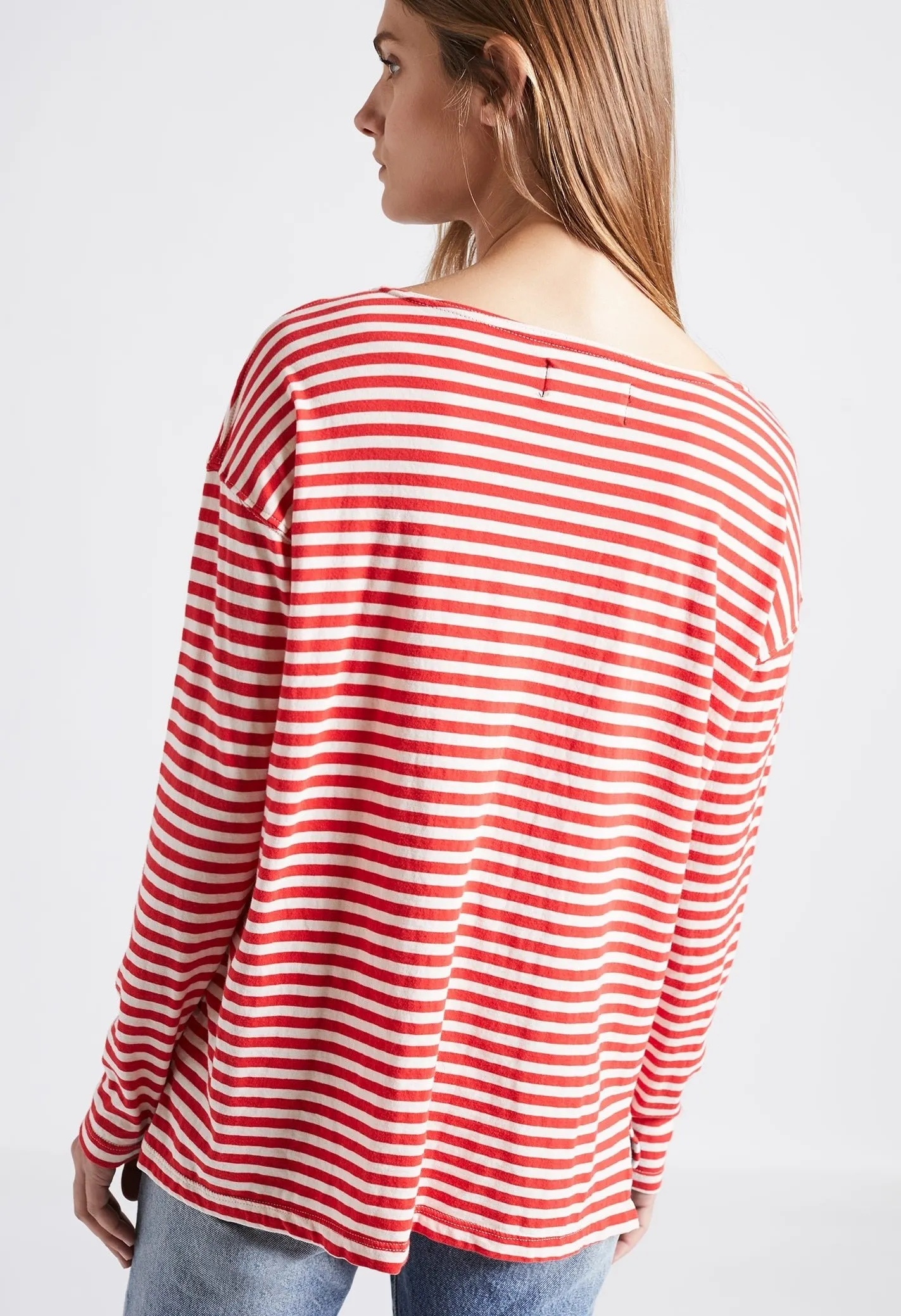 Current Elliott - The Brenton Tee Red White Stripe