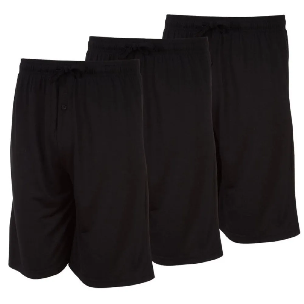 DARESAY Men's Soft Cotton Jersey Knit Shorts with Pockets for Workout or Lounge 3 Pack