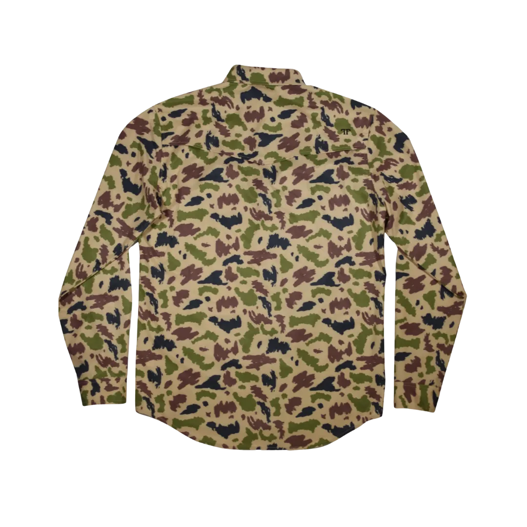 Ferrell Men's Long Sleeve Snap Camo Shirt