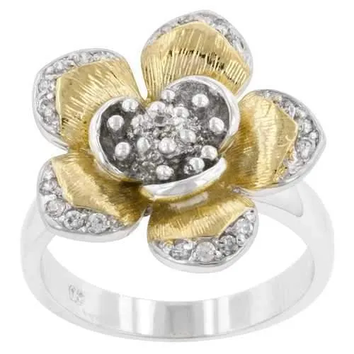 Golden Petals Cocktail Ring