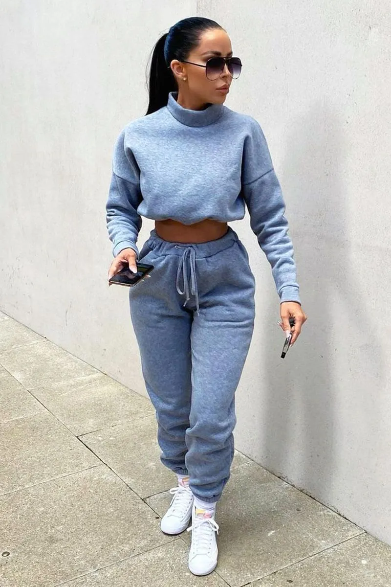 Grey Drawstring Waist Jumper and Joggers Co-ord - Kayla