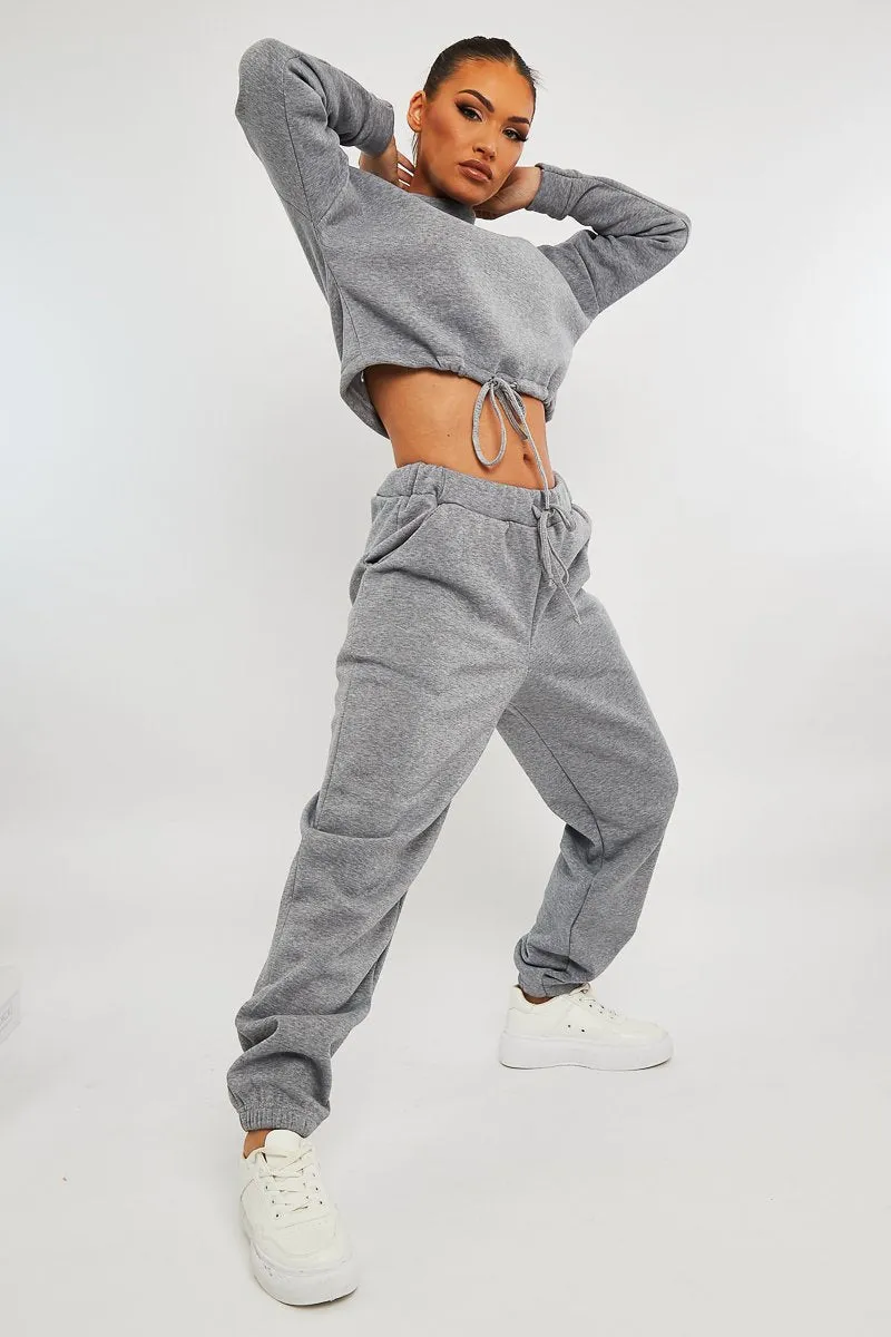 Grey Drawstring Waist Jumper and Joggers Co-ord - Kayla