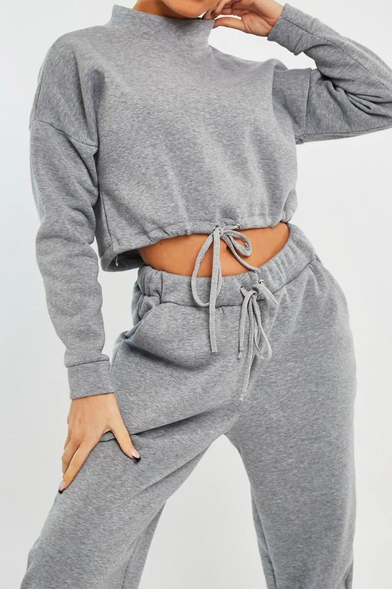 Grey Drawstring Waist Jumper and Joggers Co-ord - Kayla