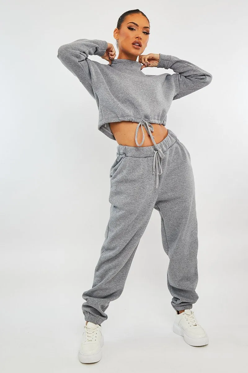 Grey Drawstring Waist Jumper and Joggers Co-ord - Kayla