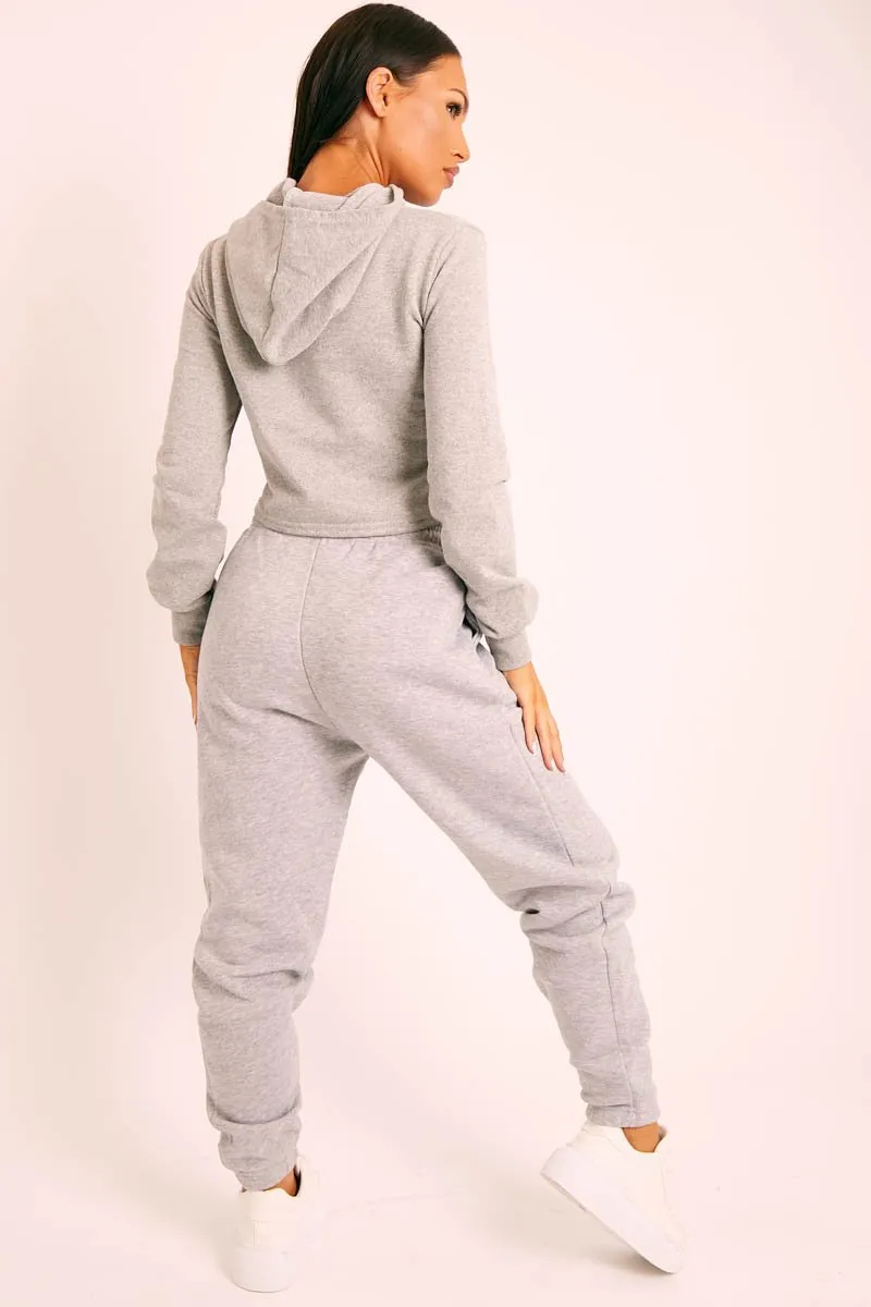 Grey Elasticated Tie Waist Joggers - Kamella