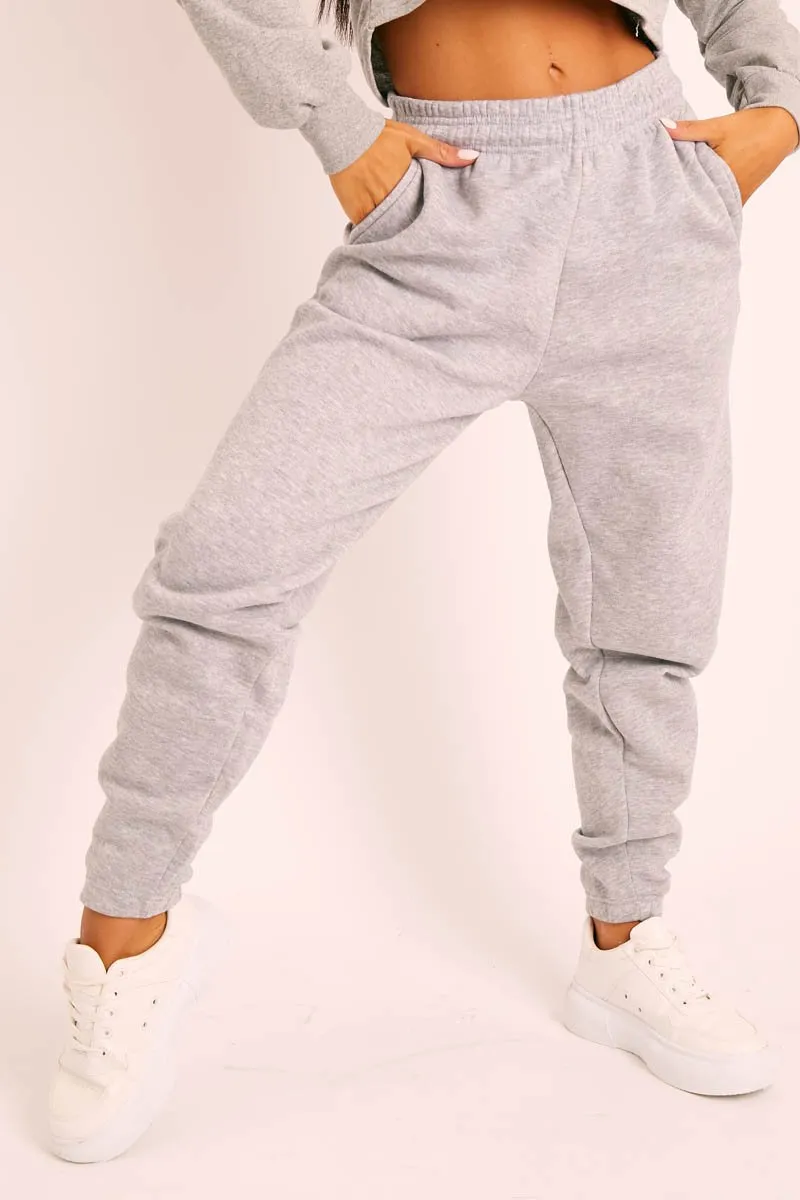 Grey Elasticated Tie Waist Joggers - Kamella