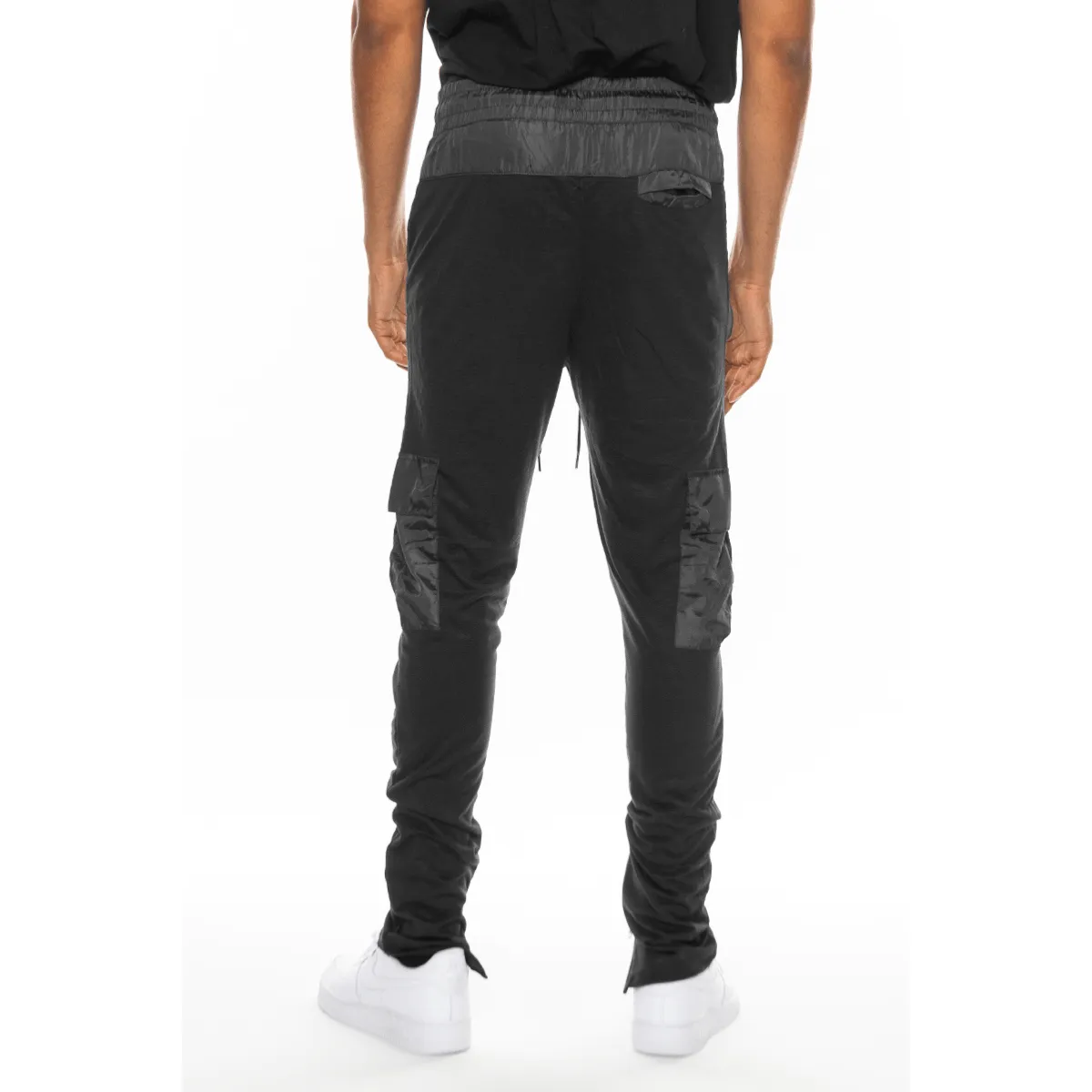 Heathered Black Cotton Joggers