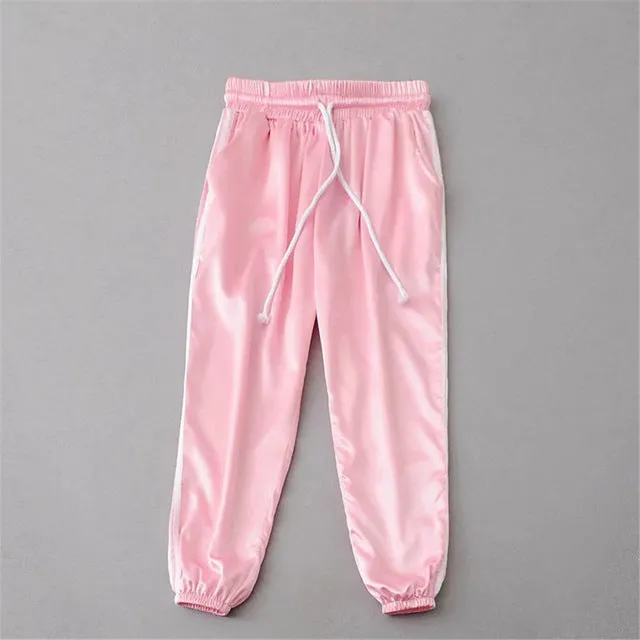 Kuk 10 Color Sweatpants Women Pants 2017 Joggers Casual Baggy Pink Side Striped High Waist Lady Trousers Pantalon Femme A352