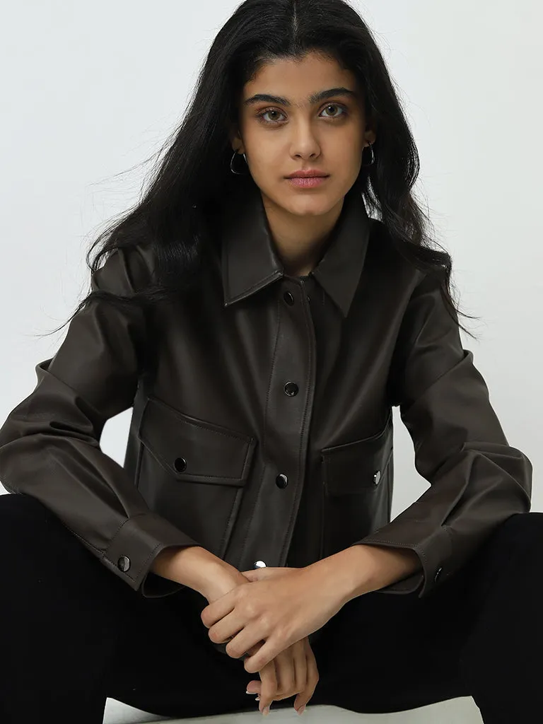 LOV Olive Faux Leather Jacket