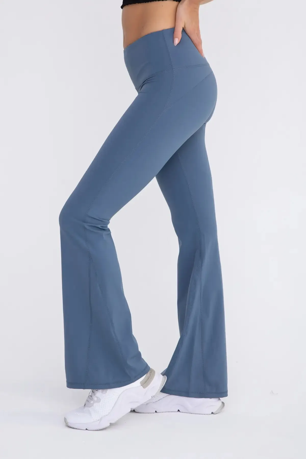 Lycra-Blend High-Waisted Flare Legging