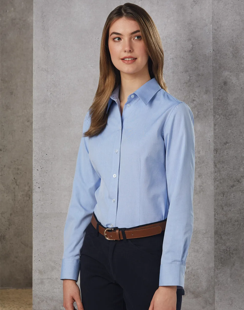 M8040L Women's CVC Oxford Long Sleeve Shirt