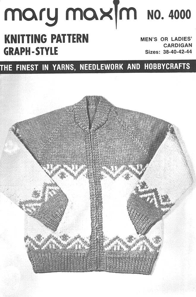 Men's or Ladies' Danish Delight Cardigan Pattern