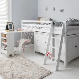 Moro Sleepstation with Chest of Drawers, Cabinet & Desk in Classic White