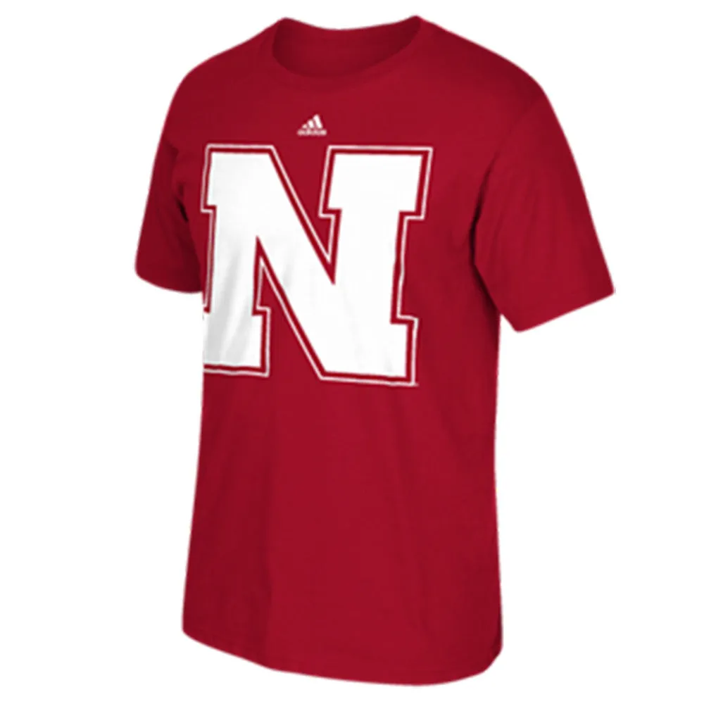 Nebraska Cornhuskers Adidas Red Big Logo Go-To Tee