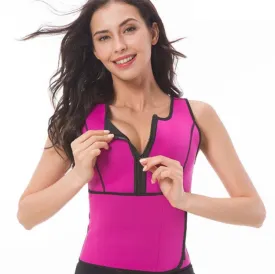 Neoprene Corset Yoga Vest Sweat Suit Postpartum Belly Belt, Size:S(Rose Red)