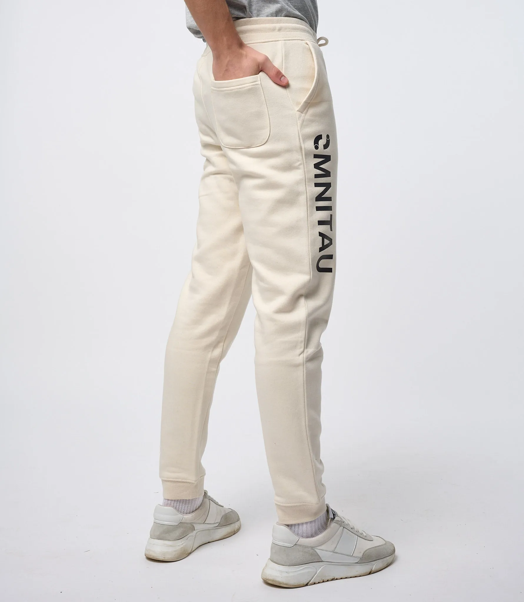 Omnitau Men's Prime Organic Cotton Sweatpant Joggers - Cream Natural