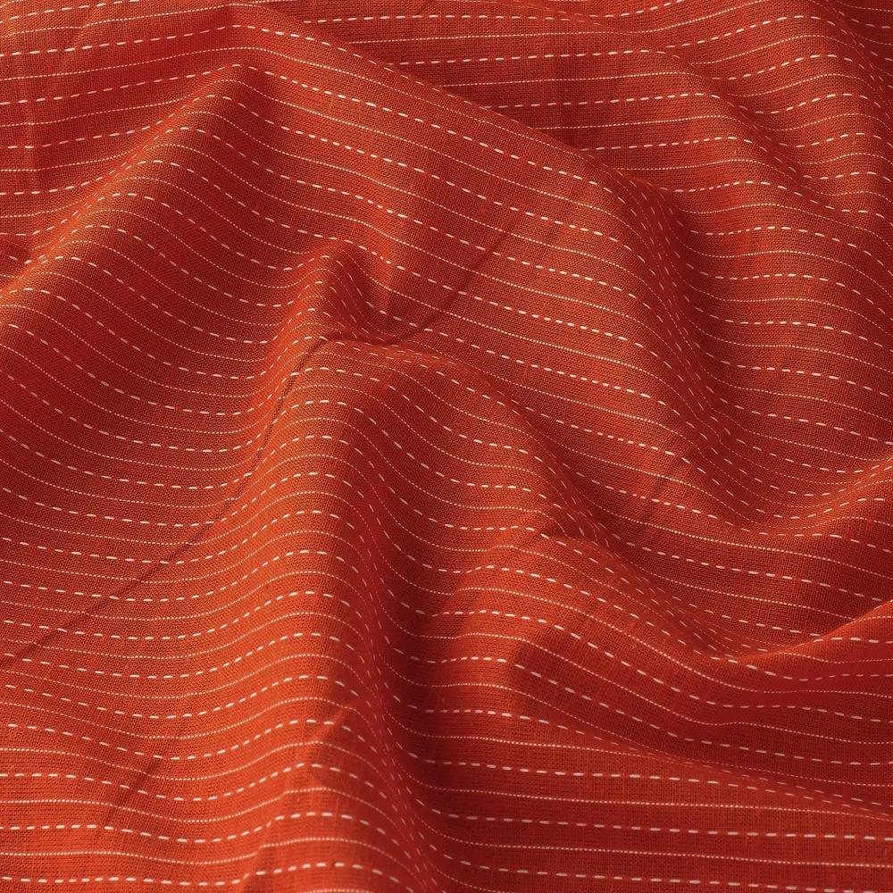 Orange - Prewashed Running Stitch Plain Cotton Fabric 23