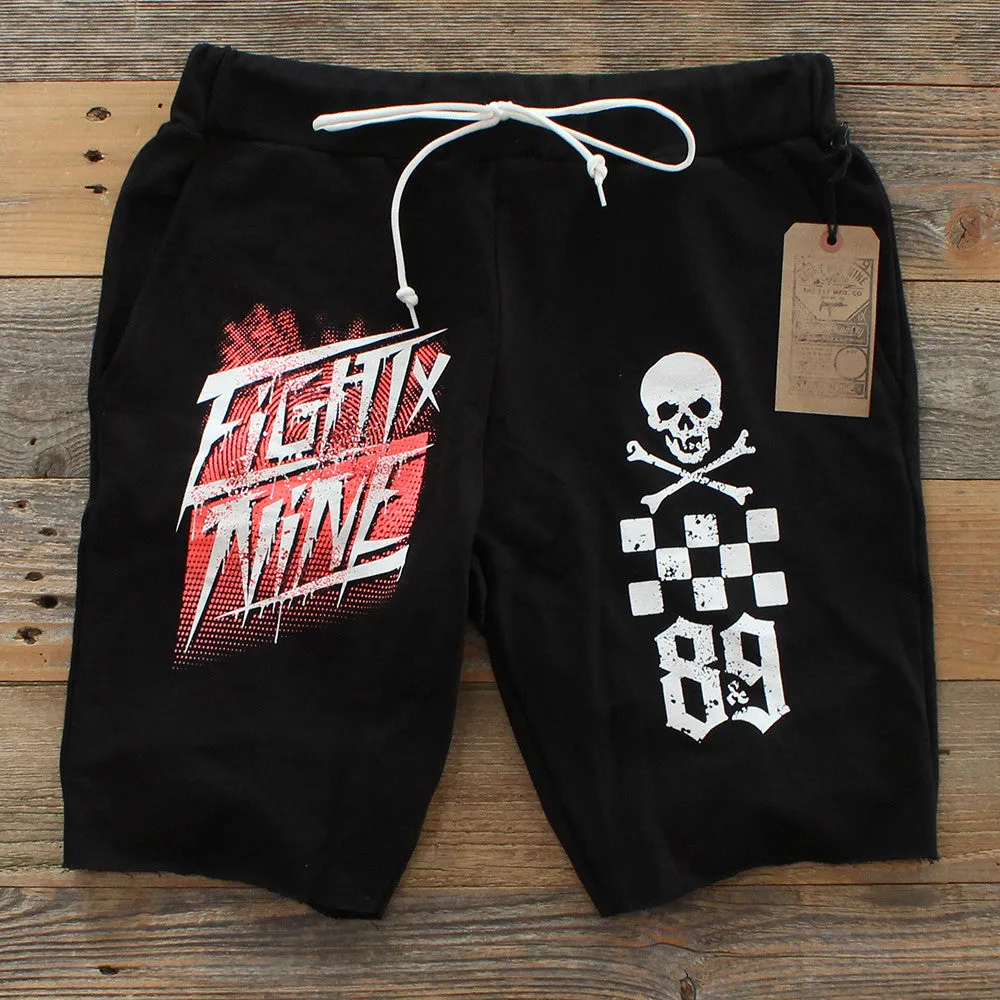 Race Team Black French Terry Shorts Infrared