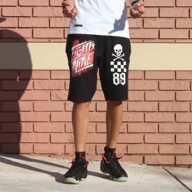 Race Team Black French Terry Shorts Infrared