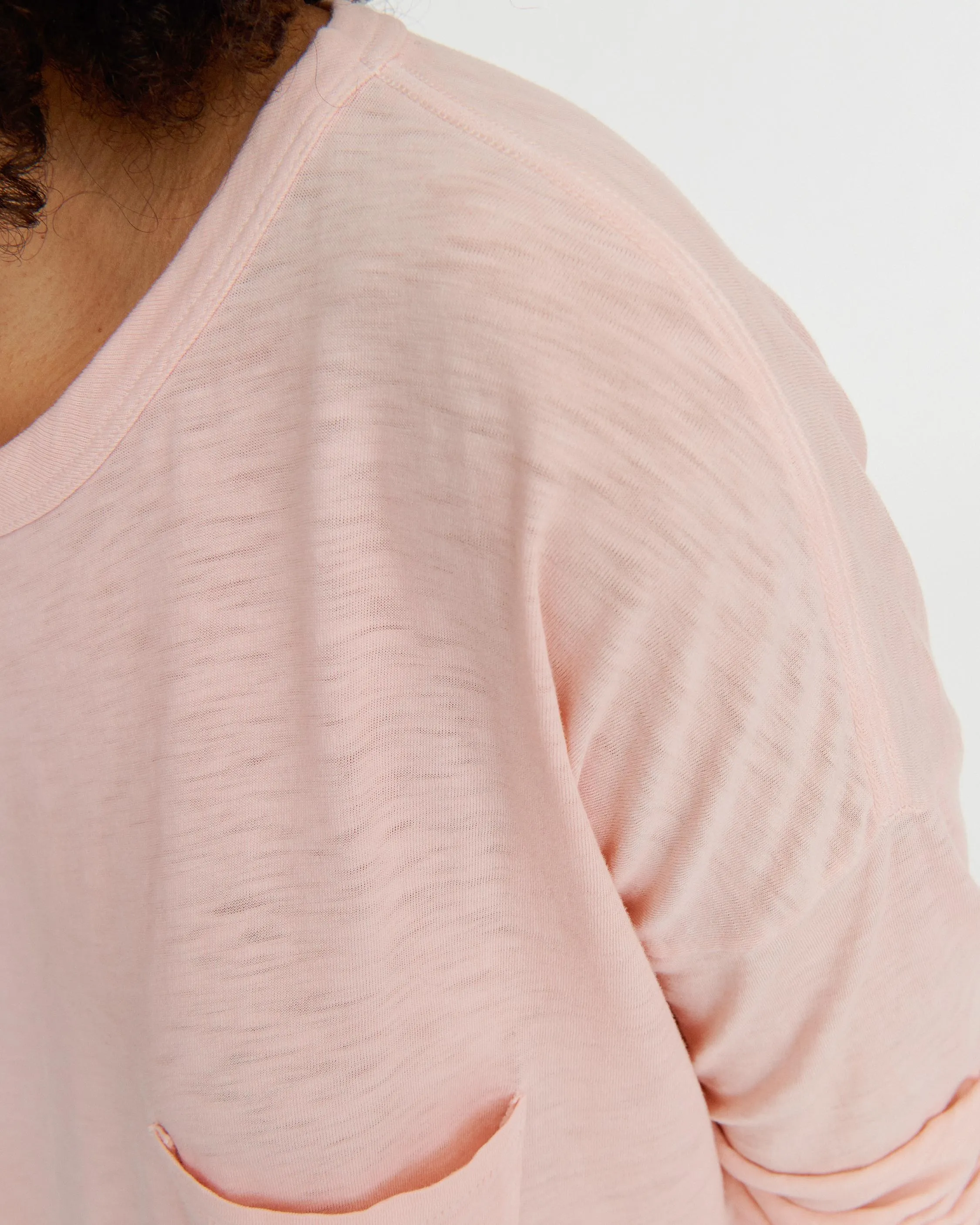 Rag & Bone - The Cropped Longsleeve Tee Pink Rose