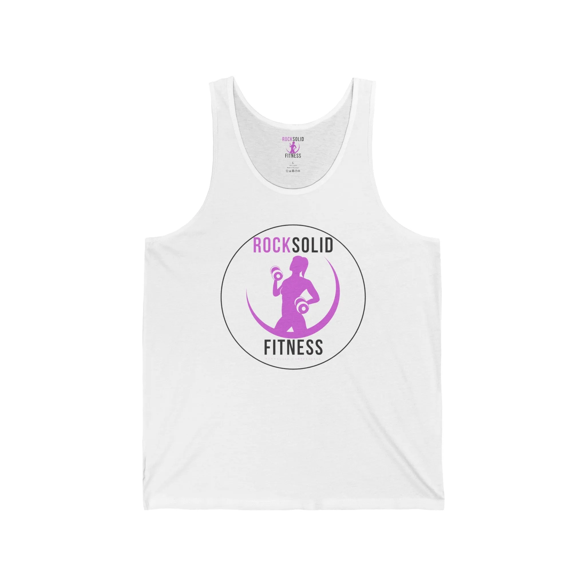 RockSolid Unbreakable | Unisex Jersey Tank | Pink Lady Logo | 3 Colors to Choose