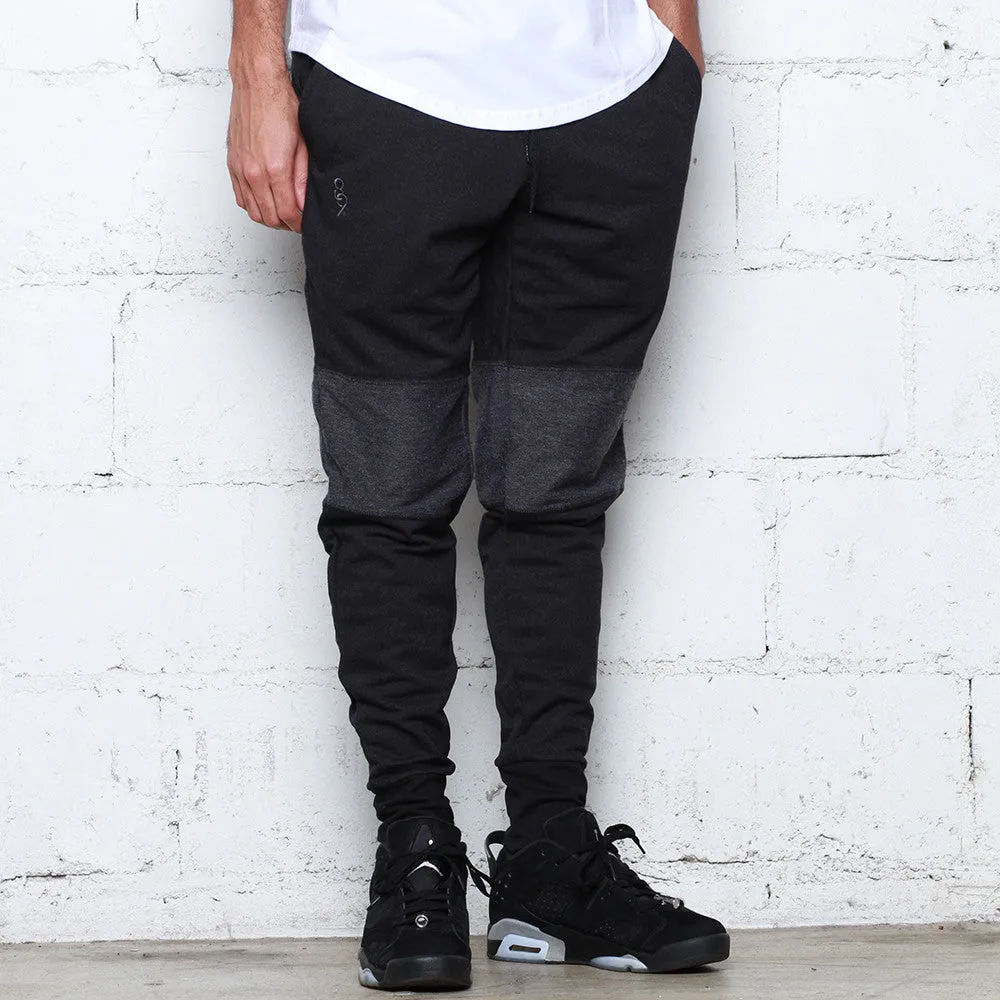 Rudimental Paneled Terry Joggers Black