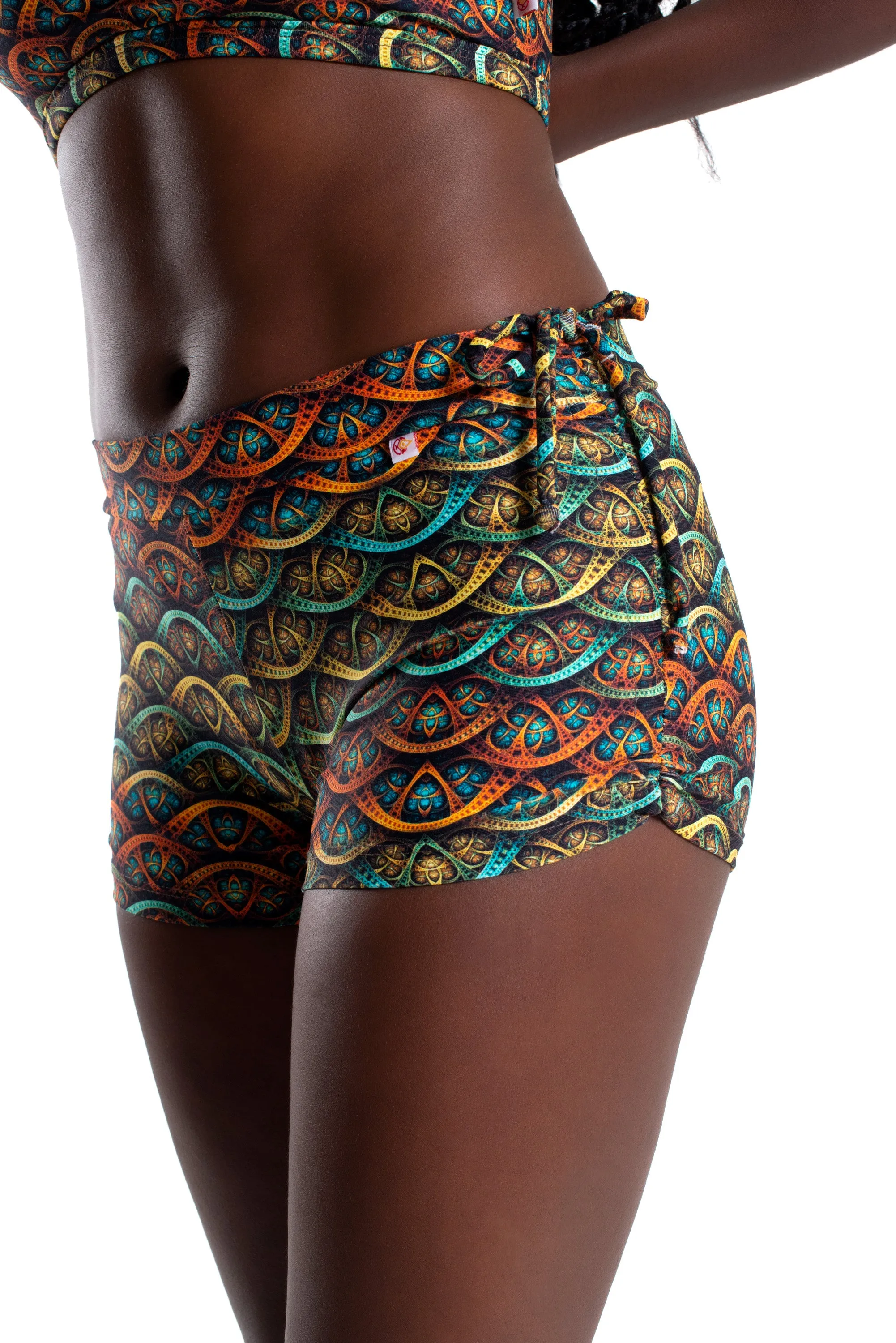 Side String Shorts, Sacred Geometry, Cool Form Light