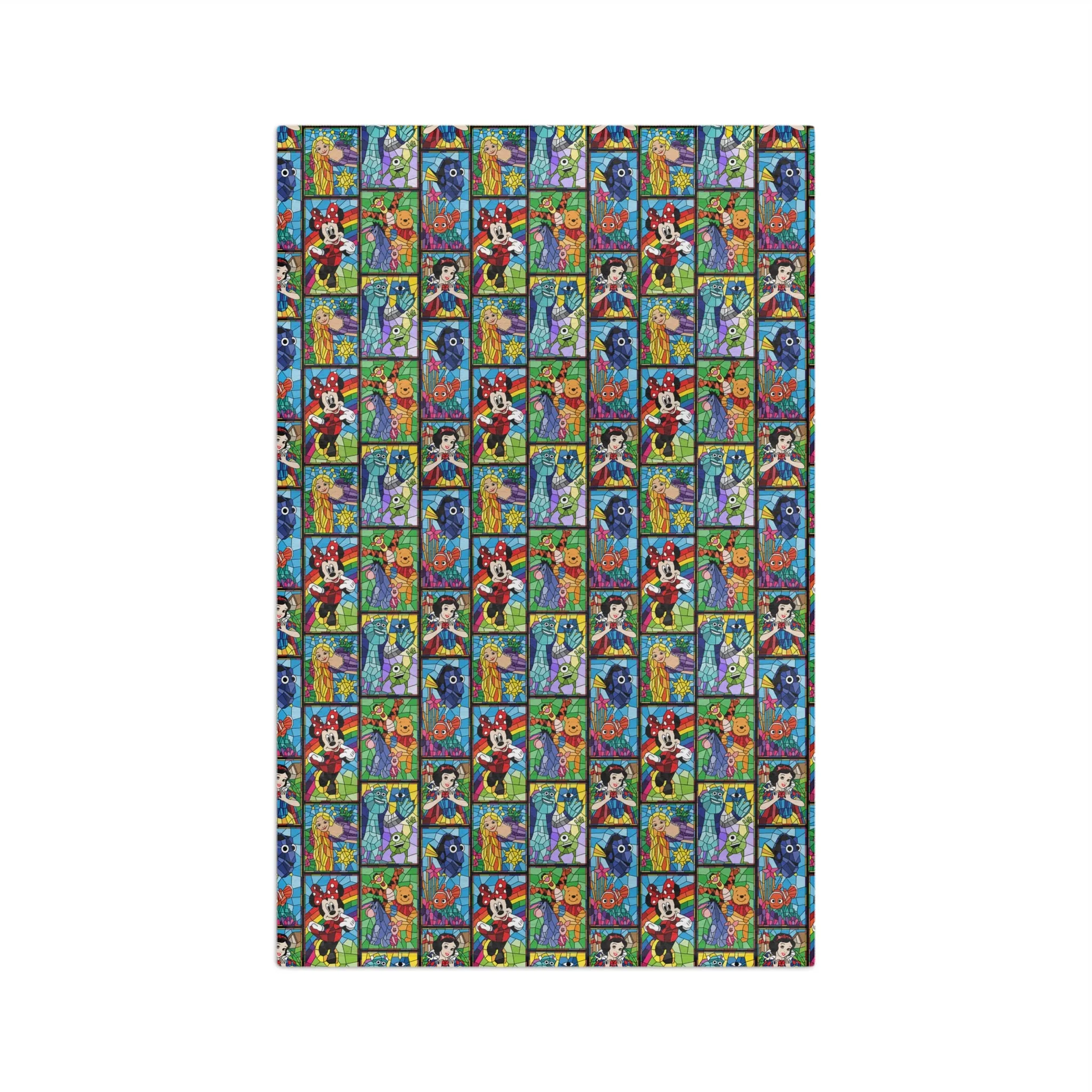 Stained Glass Characters Microfiber Athletic Towel