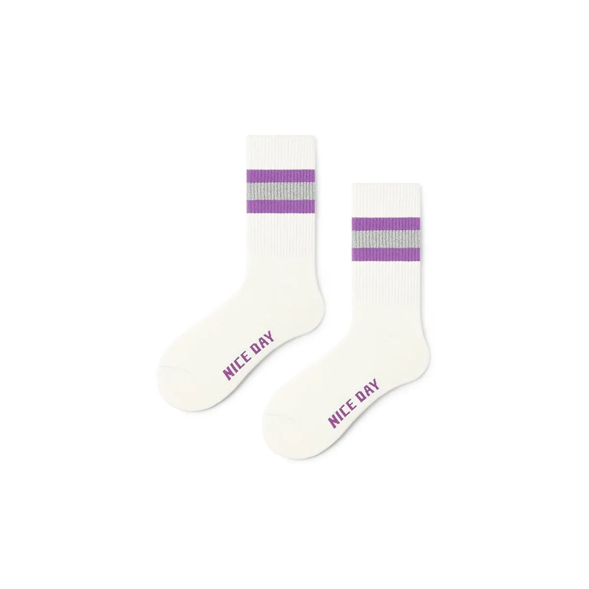 Starry Sky All-season Men Purple Sports Crew Socks