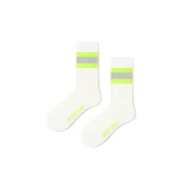 Starry Sky Fluorescent All-season Men White Sports Crew Socks